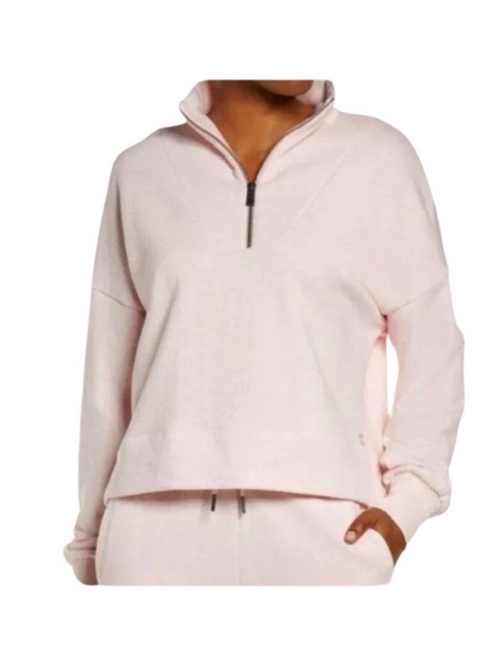 Sweaty Betty NESTLE UP Half-Zip Antique Pink Boxy Sweatshirt (16) Joggers (14)